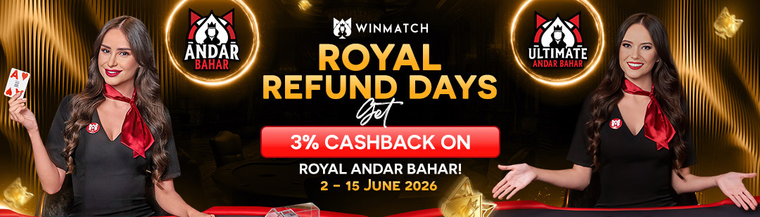 3% losing rebate with Royal Andar Bahar & Royal Ultimate Andar Bahar